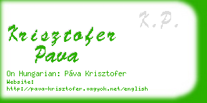 krisztofer pava business card